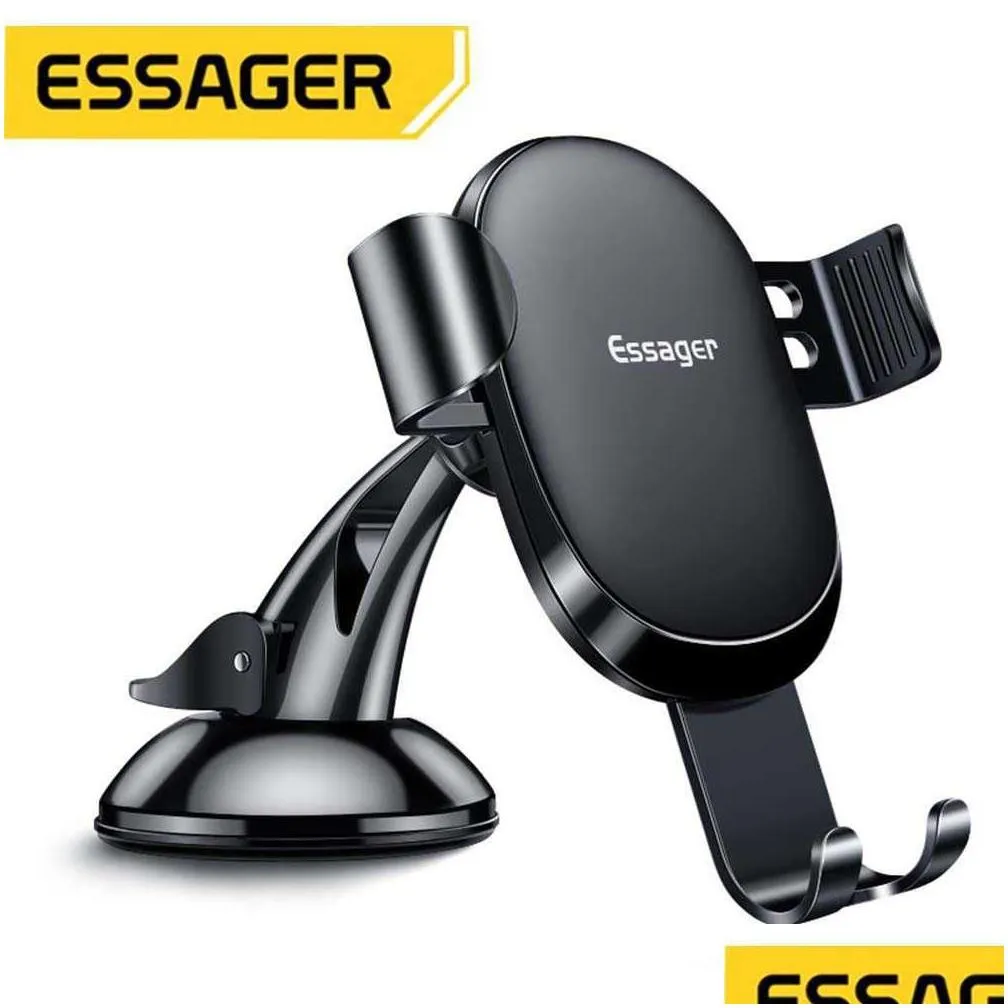 essager gravity car phone holder for samsung xiaomi universal mount sucker holder for phone in car mobile phone holder stand