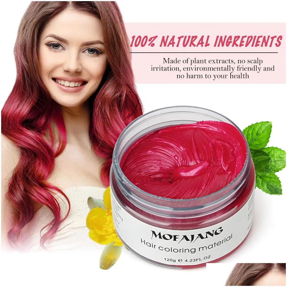 new hair coloring mateial 100 natural ingredients styling wax big skeleton slicked 8 colors