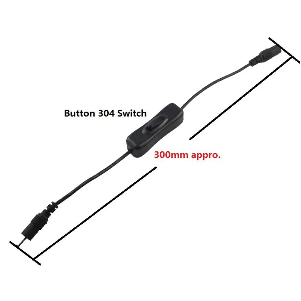 light switch dc 12v female male power cable 5.5x2.1mm dc connector on off inline 304 switch 5v 12v 24v for led strip light lamp