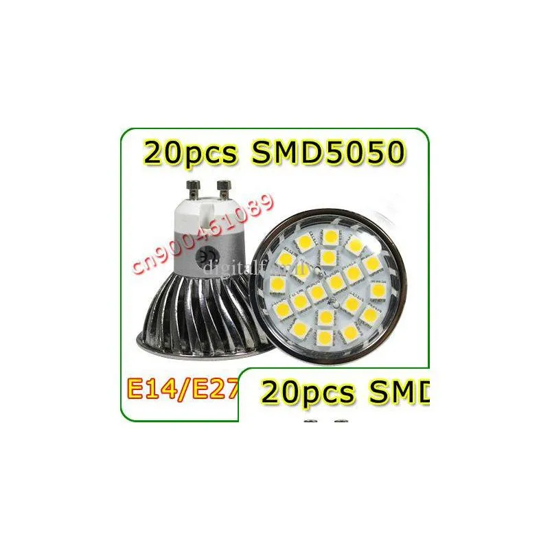 led light bulb spotlight plating high power 4w 5050 smd 20led 360lm e27/mr16/gu10 white warm via dhs