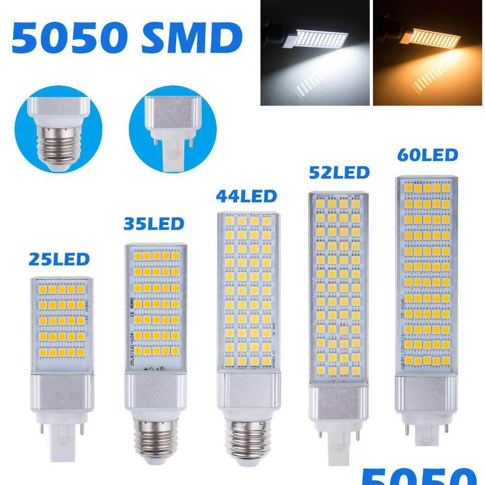 x100 horizontal plug lights led corn bulb e27 g24 g23 smd 5050 180 degeree ac 85265v 6w 7w 9w 10w 12w 14w 15w 60 leds led lighting by