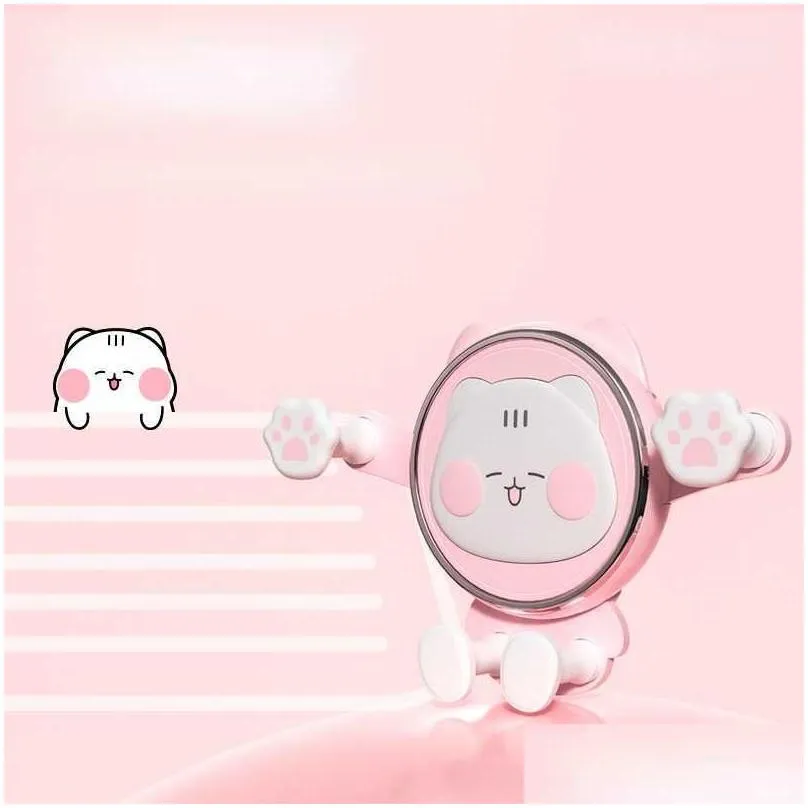 cute gravity car phone holder mobile stand smartphone gps support mount for iphone 13 12 11 pro 8 samsung xiaomi redmi lg