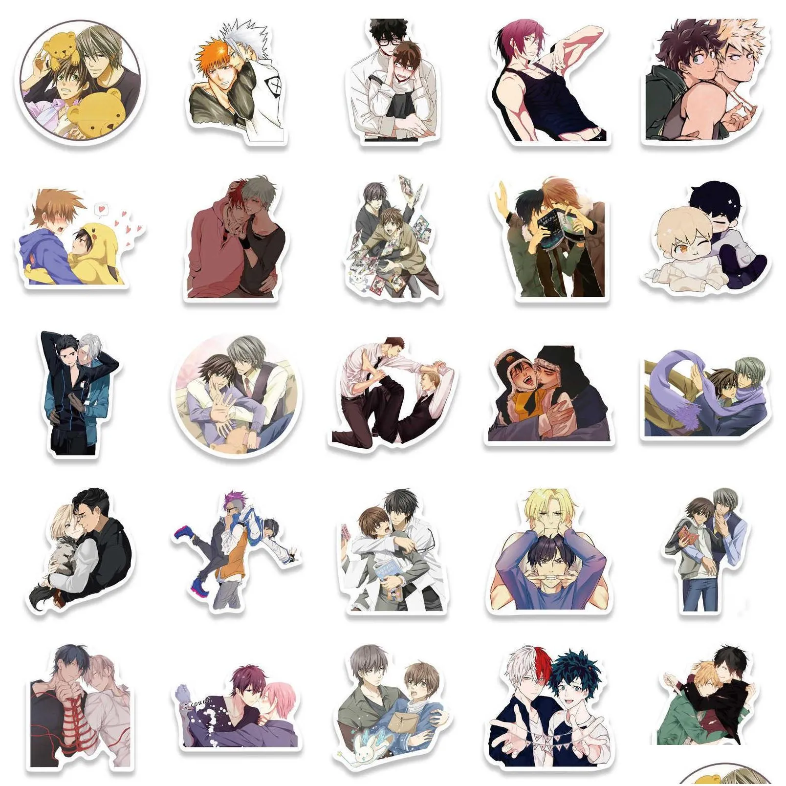 50pcs sticker japan anime bl yaoi for luggage laptop skateboard bicycle backpack decal pegatinas toy stickers for children fans gift