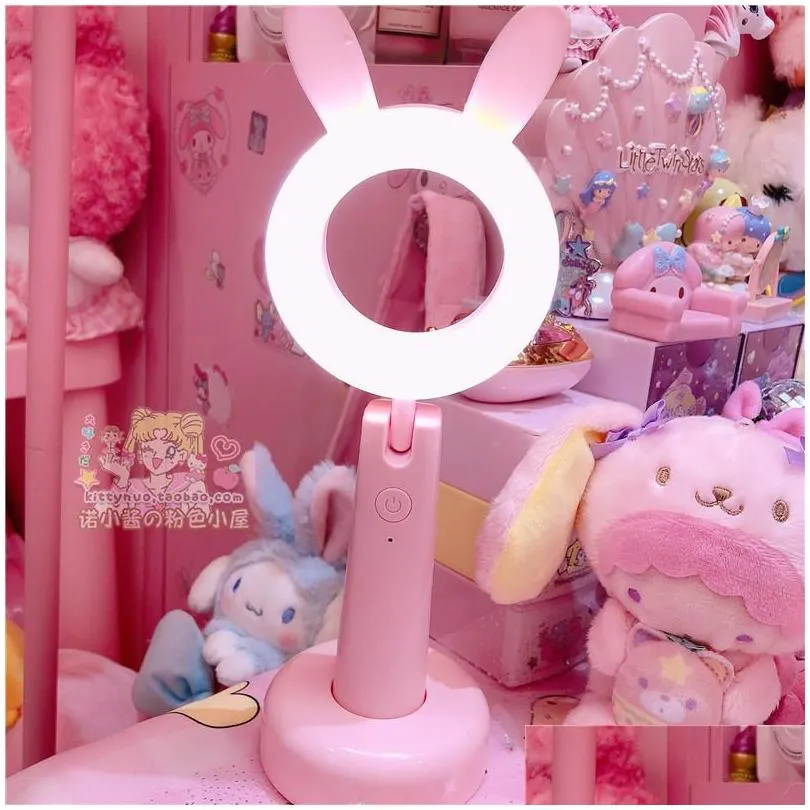 lovely pink animal bear rabbit 3 colors table lamp night light for kids study lamp gifts
