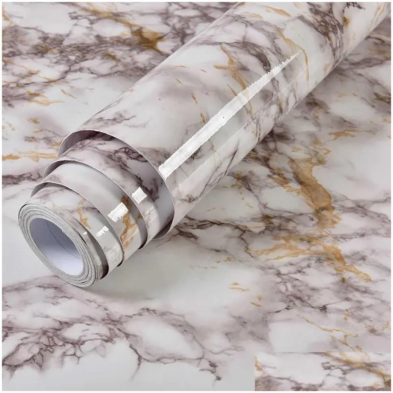 classic selfadhesive contact paper kitchen wall paper pure color home decorative marble wallstikers living room furniture 210705