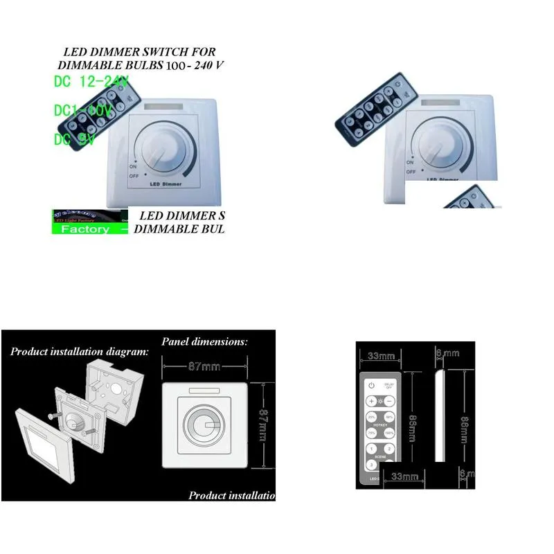 led dimmer switch for dimmable led bulbs smd or cob led light led strips 110 240 v dc 5v dc 1 10v dc 12 24v 150w