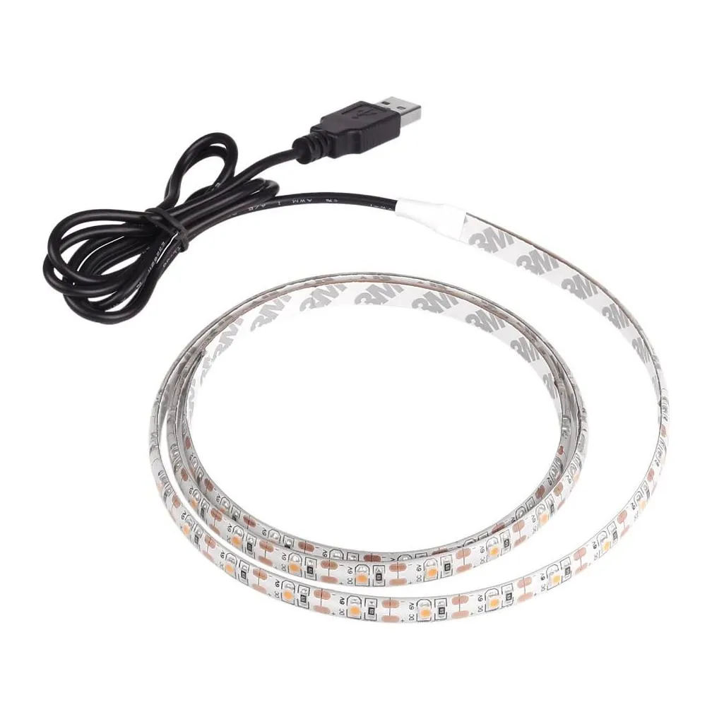 100pcs flexible 5v usb cable led strip light lamp smd3528 50cm 1m 2m christmas flexible led strip lights tv background lighting