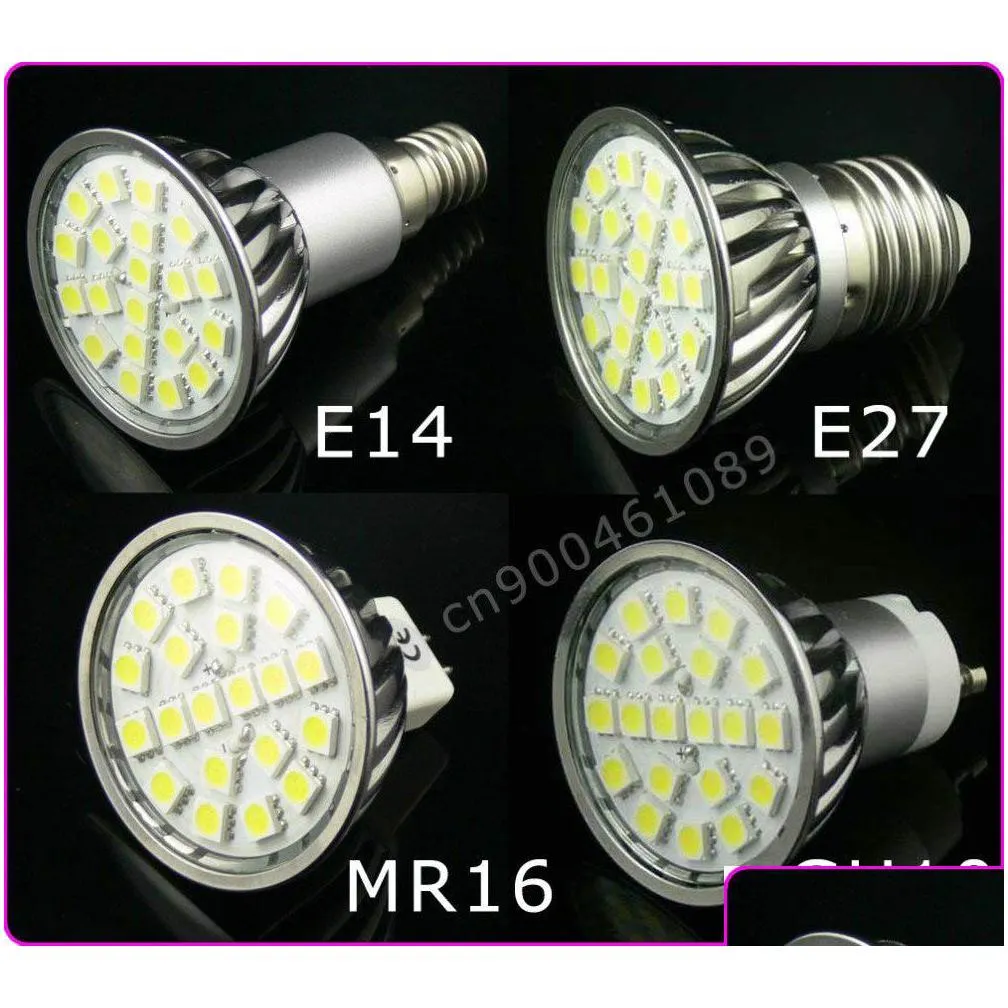 led light bulb spotlight plating high power 4w 5050 smd 20led 360lm e27/mr16/gu10 white warm via dhs