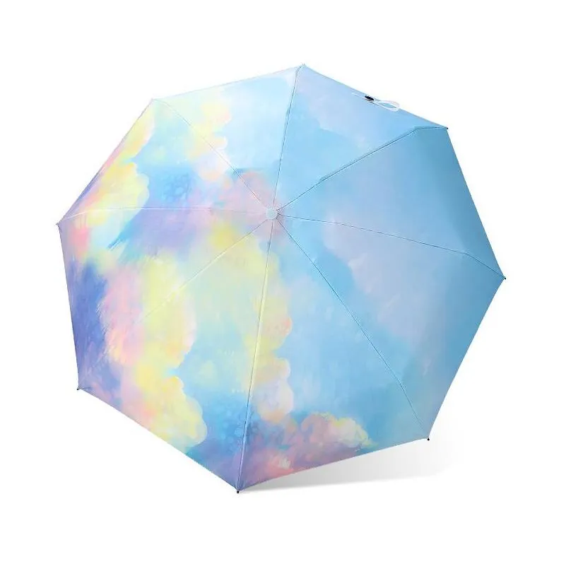 mini travel sun rain umbrella small uv compact folding umbrella with case 8 ribs antiuv lightweight umbrella