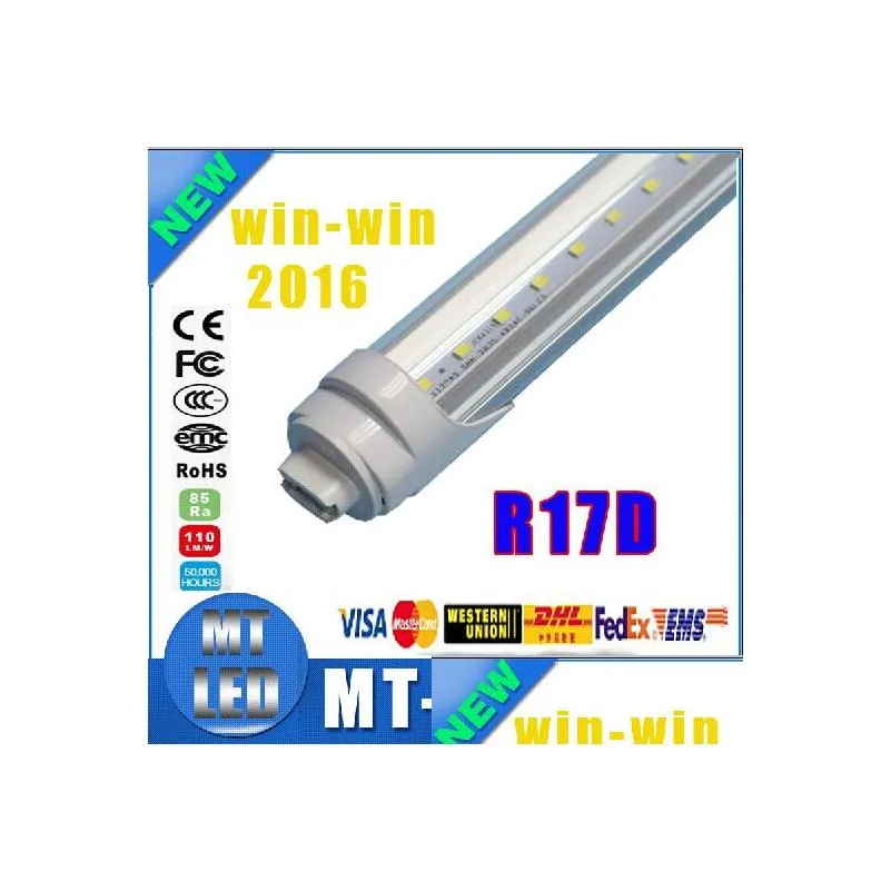 r17d t8 led tube light 8ft 45w 2.4m fluorescent lamp rotating smd2835 192leds 4800lm 85265v frosted/clear cover tubes