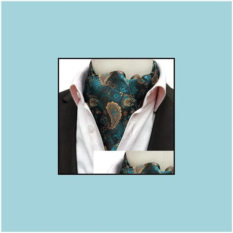 Groom Ties Cummerbunds Men Wedding Formal Cravat Fashion Retro Paisley British Style Gentleman Silk Scarves Neck Ties Suit Busines