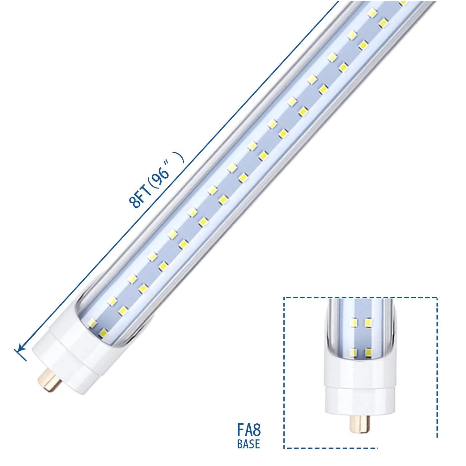 8 foot led lights f96t12 8ft led bulbs fluorescent replacement t8 t10 t12 96 45watt fa8 single pin led shop lights