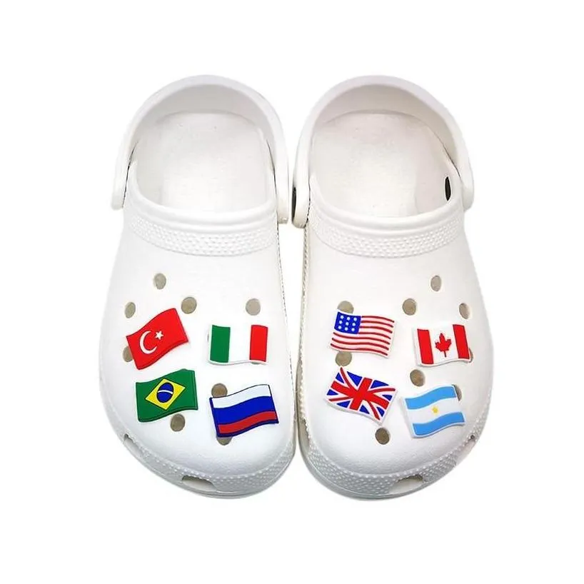 Shoe Parts Accessories National Flag Croc Charms Fashion Love For Decorations Pvc Soft Shoes Charm Ornaments Buckles Drop Delivery