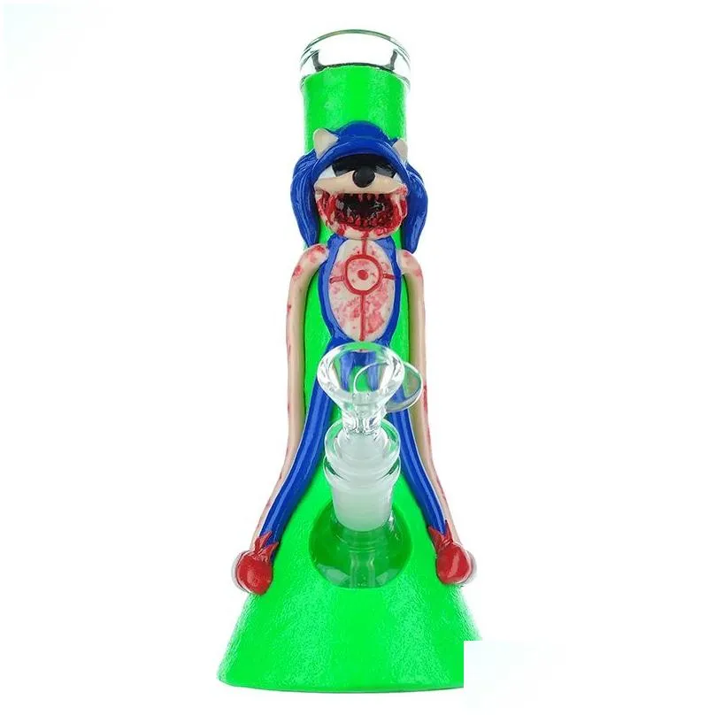 glass bong octopus playtime hookahs for dry herb 10 inches water pipe granny monster horror games funny huggy wuggy glass rigs heady halloween minions beaker