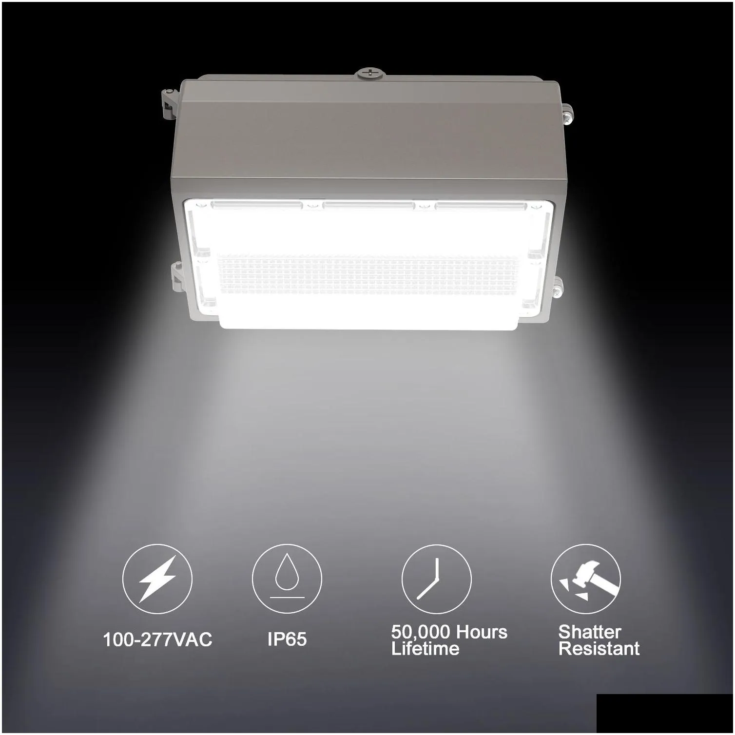 outdoor led wall lamps 120w dusk to dawn commercial industrial wallpack fixture lighting daylights 5000k ac90277v ip65 dlc etl listed