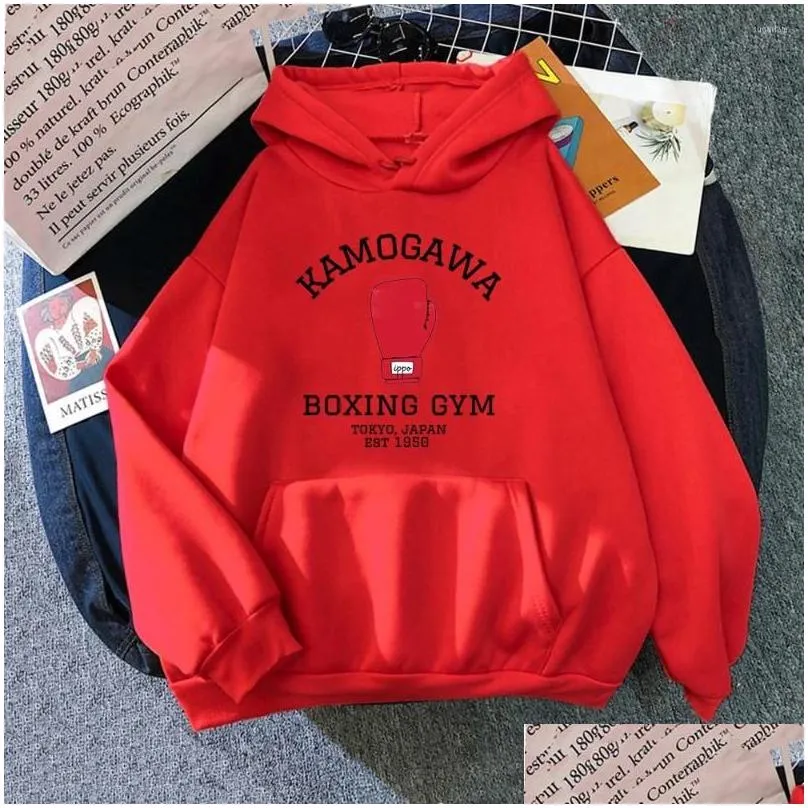 mens hoodies anime hajime no ippo boxing gym winter cool men crew neck hoodie spring/autumn tops unisex sweatshirt harajuku sudaderas