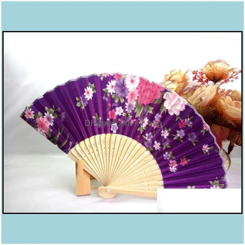 party favor event supplies festive home garden 15styles vintage bamboo fancy folding fan hand flower chines dhdi4