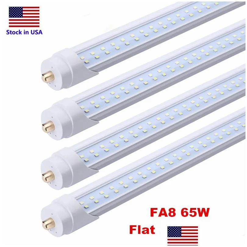 led tubes 8ft 8 feet single pin fa8 led t8 tube light fixture 45w 65w v shaped tube light double rows bulbs