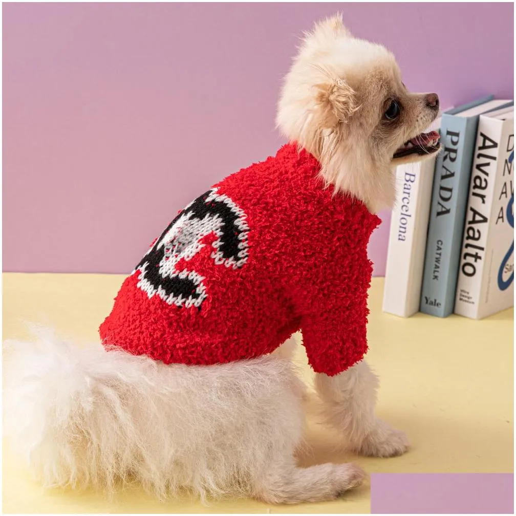 classic brands dog apparel designer dog clothes winter warm pet sweater turtleneck knit coat thick cats puppy clothing