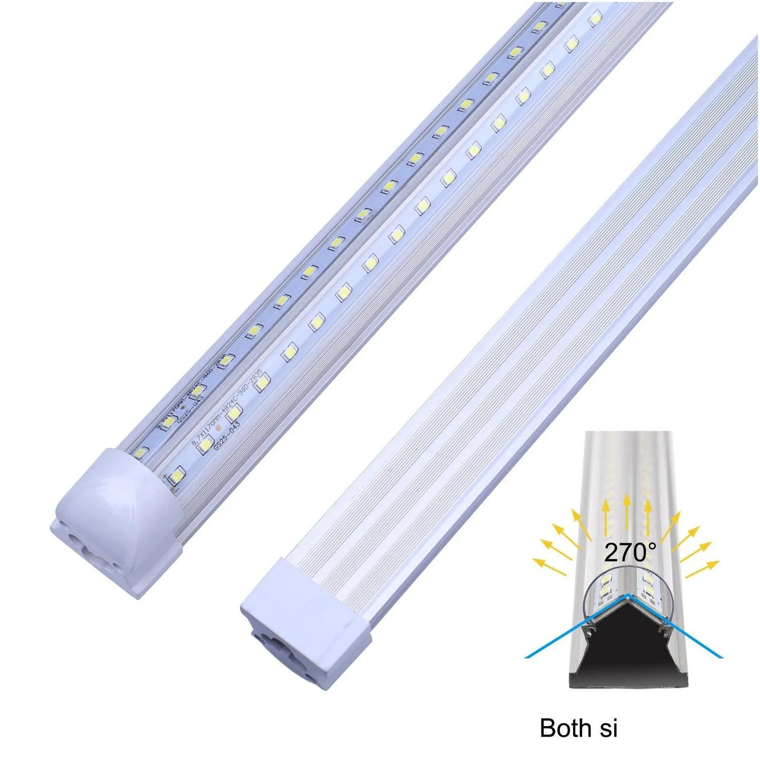 led tube light 8ft v shape integrate 4ft 5ft 6ft 8 feet t8 dual led tubes cool lighting led strip fixture