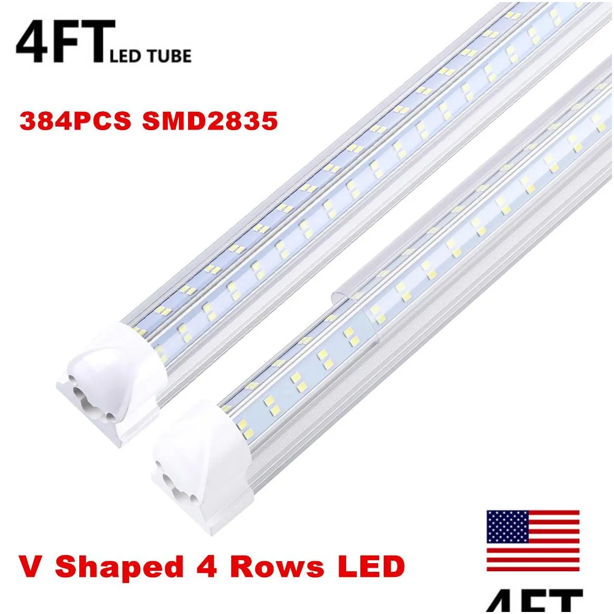 4ft 8ft v shape integrate led tube light 4 rows 120w 8 ft feet cooler door zer led lighting smd2835 factory led tube