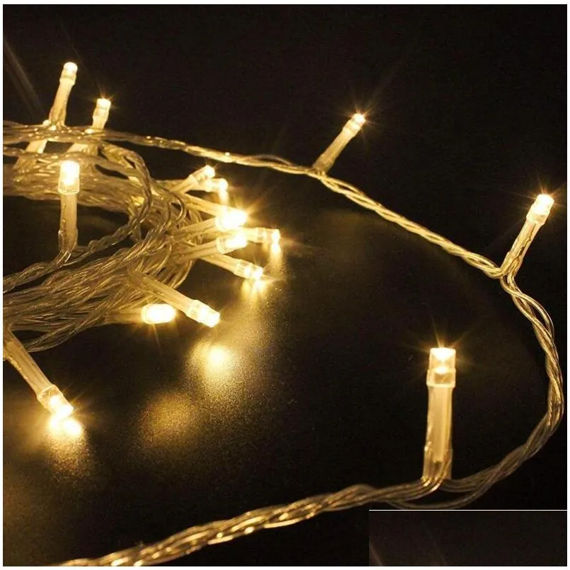 Brighten Up Your Holidays with Waterproof LED String Lights in 9 Colors 10M 100M Lengths Perfect for Christmas Decor Drop Delivery