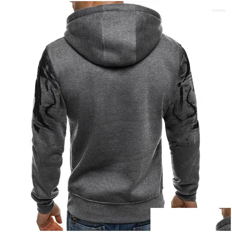 mens hoodies fashion men fall winter 3d camo print fleece hoodie casual long sleeve loose top jogging sweatshirt hip hop harajuku
