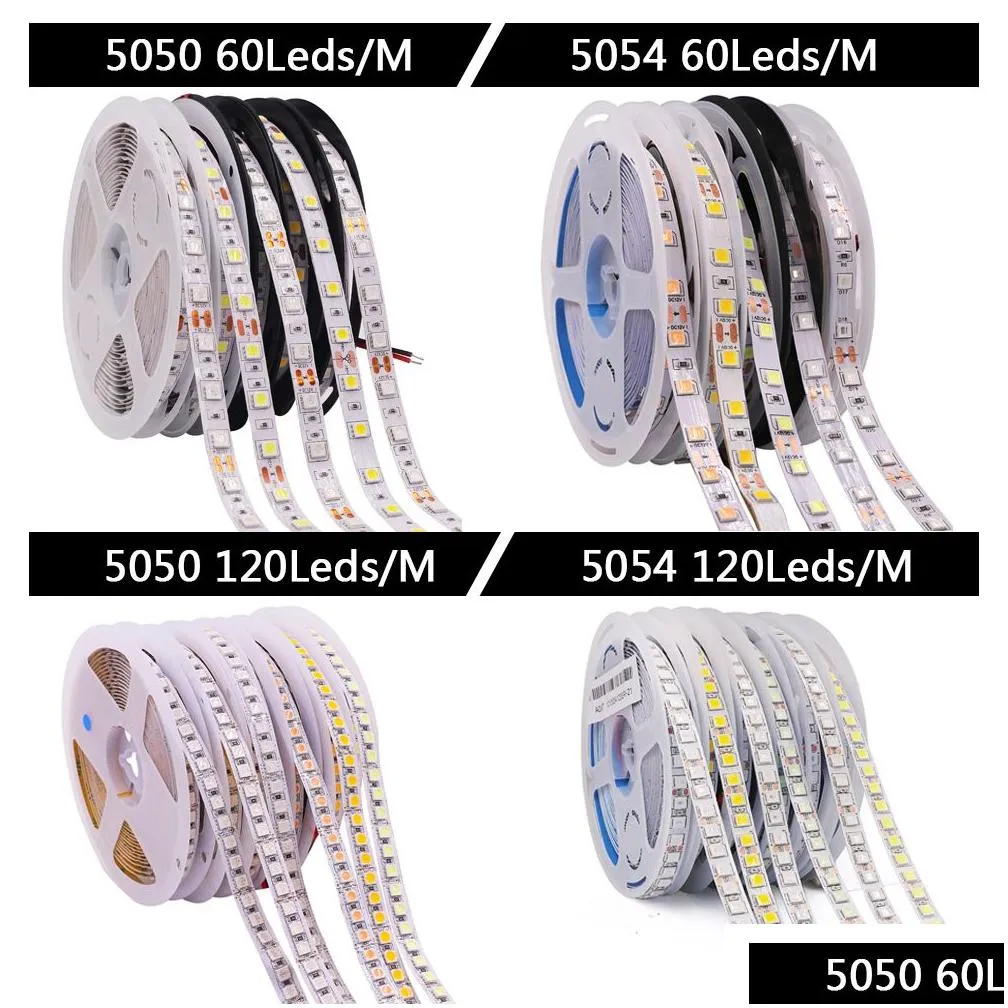 5m led strip smd 5050 5054 led tape waterproof ribbon diode 12v 2835 flexible neon light 60/120leds/m led lights for room decor