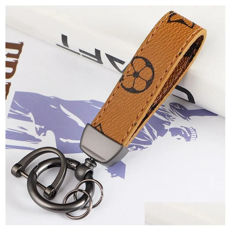 pu leather keychain designer key chain buckle lovers car handmade keychains men women bag pendant accessories