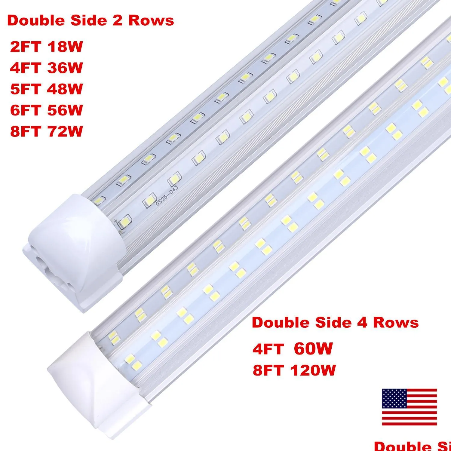 led tube 8ft shop light fixture 120w cooler door zer bulbs 2ft 4ft 5ft 6ft v shape integrated lamps