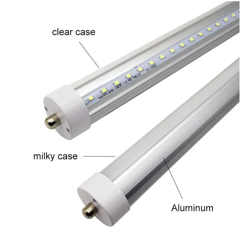 8 feet led 8ft single pin t8 fa8 single pin led tube lights 48w 5000lm led fluorescent tube lamps 85277v