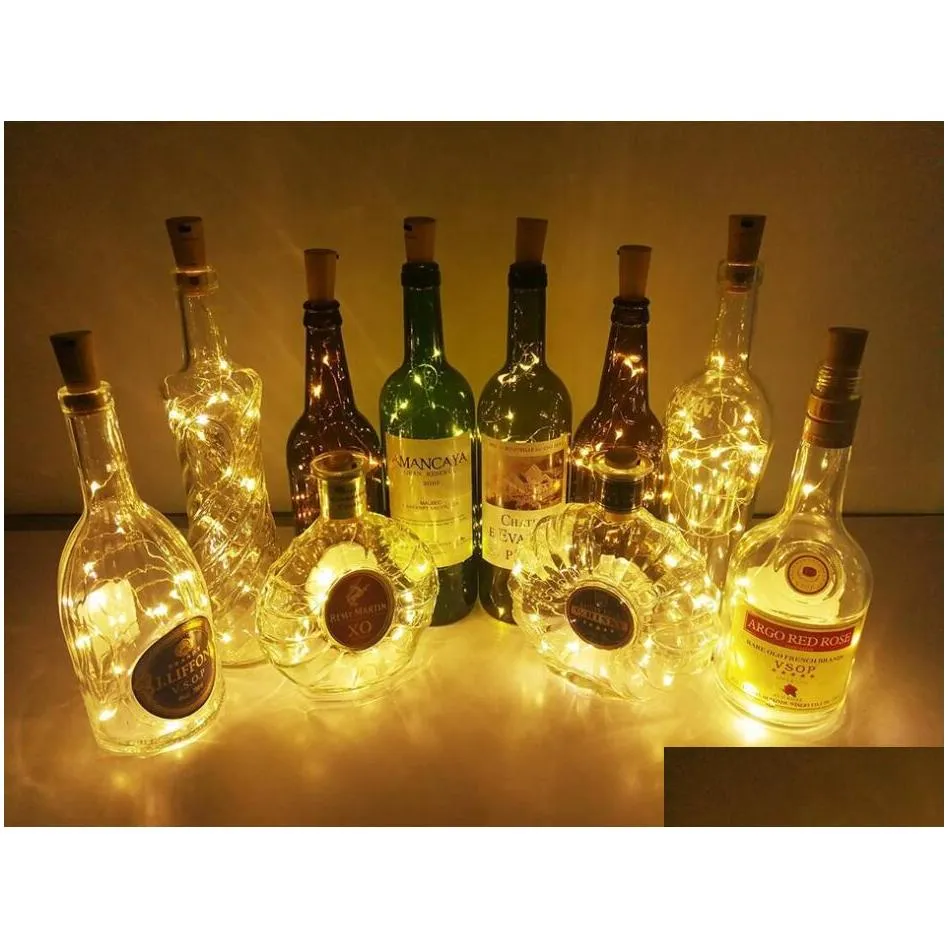  1m 10led 2m 20led lamp cork shaped bottle stopper light glass wine led copper wire string lights for xmas party wedding