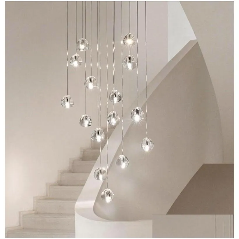  modern chandeliers indoor lighting stair led chandelier for living room crystal ball chandelier loft kitchen lights lustre
