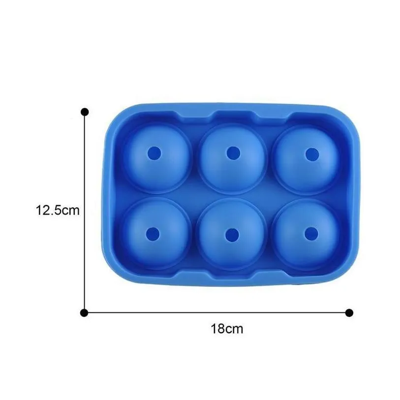 large ice cube maker silicone ice mold 6 cell big sphere ice ball cube tray whiskey wine cocktail party bar accessories barware y1pq7