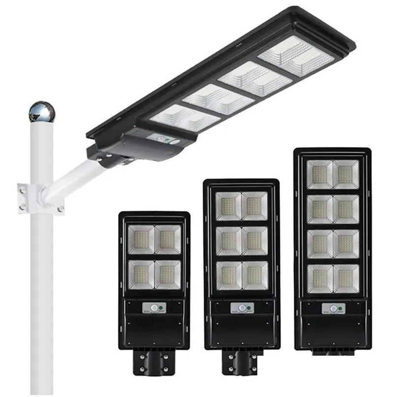led solar street lamp light pir sensor 80w 120w 160w waterproof ip65 wall outdoor garden landscape security