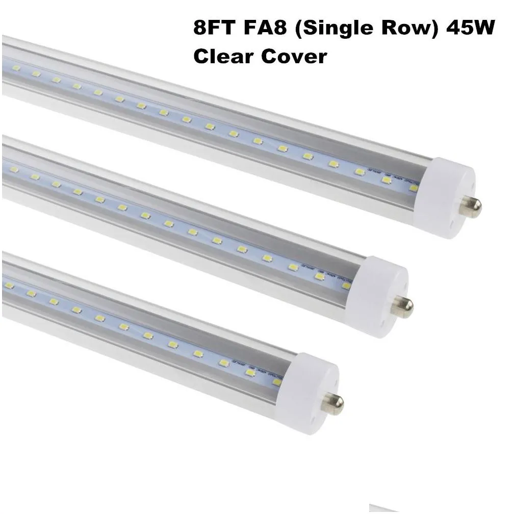 120w 8ft shop light t8 tube v shaped integrated led cooler lighting double sides 8 ft fa8 single pin fluorescent lights