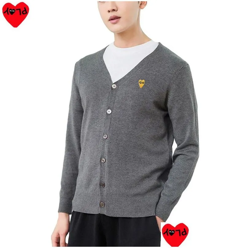 mens sweaters play men cardigan vneck singlebreasted longsleeved cotton embroidered love letter loose spring autumn men casual cardigan