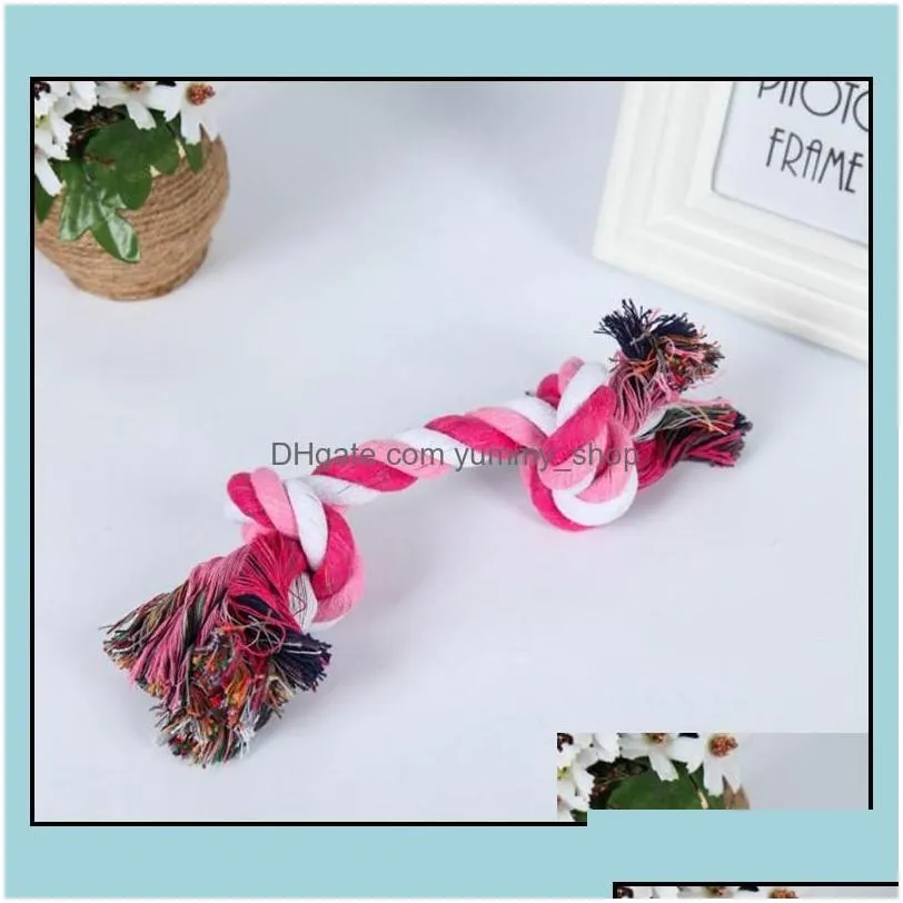 dog toys chews pets dog cotton chews knot toys colorf durable braided bone rope high quality supplies 18cm funny dogs cat toy wll5