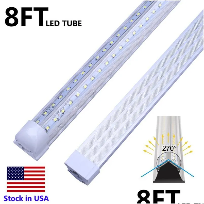 8 garage light led tubes 4ft 5ft 6ft 8ft 8 feet 72 inch bubs led 120w t8 led tube lights double sides warehouse lighting