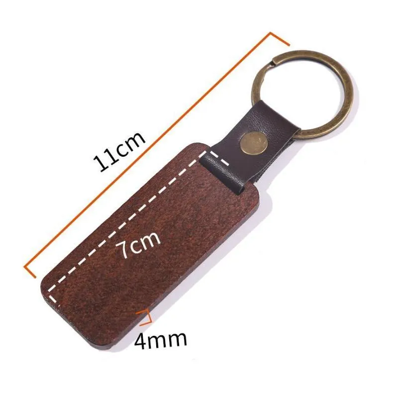 leather beech wood carving keychains diy engraved wood keychain key rings for men women birthday party anniversary gift