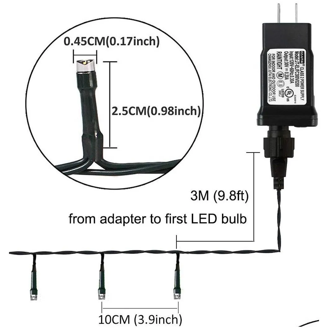 waterproof led string lights 10m 20m 30m 50m 100m 24v eu us outdoor garland for christmas trees xmas party wedding decoration