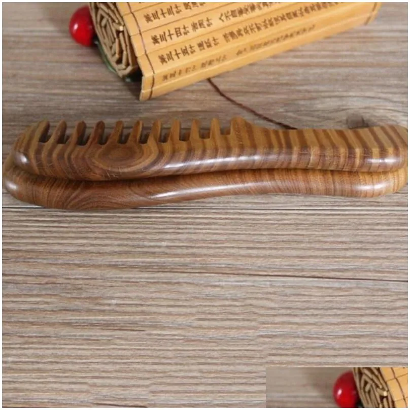 1 pc handmade wooden sandalwood wide tooth wood comb natural head massager hair combs hair care wholesale