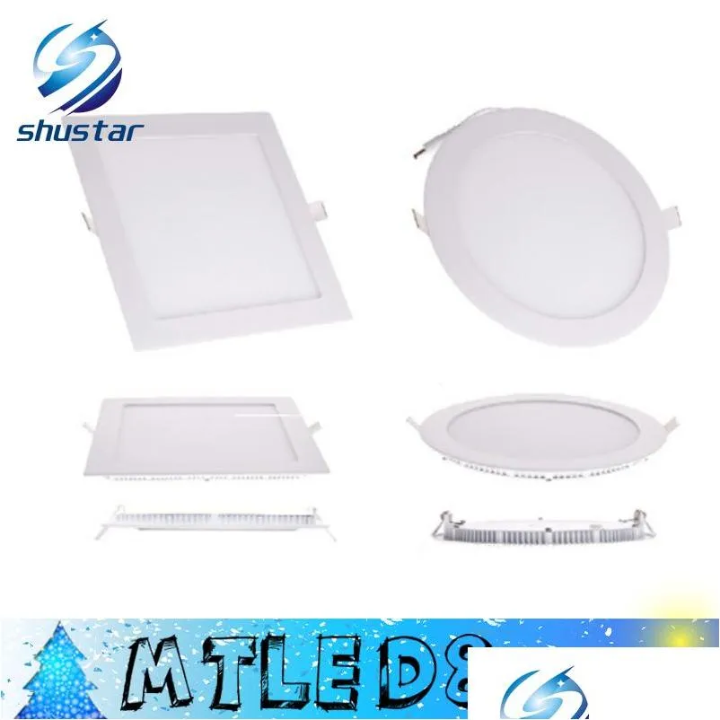 10 unit led panel lights dimmable 9w/12w/15w/18w/21w led recessed downlights lamp warm/cool white superthin round/square 110240v