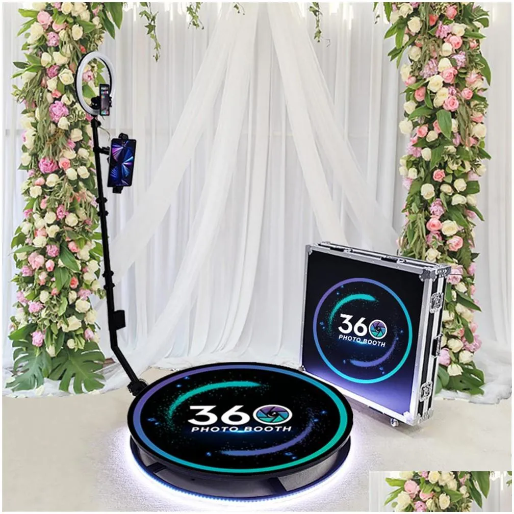 360 p o booth machine with flight case package 360 camera booth automatic slow motion 360 spin p o booth with rotating stand and selfie