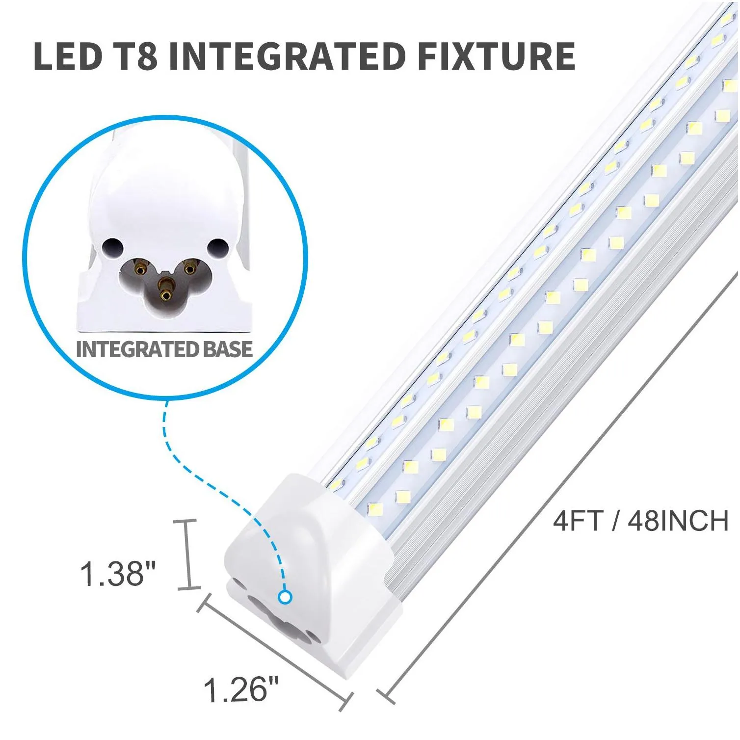 linkable led shop light 4ft 8ft 120w double side 4 rows led tube lights vshaped integrated bulb light fixtures warehouse gargae lamp