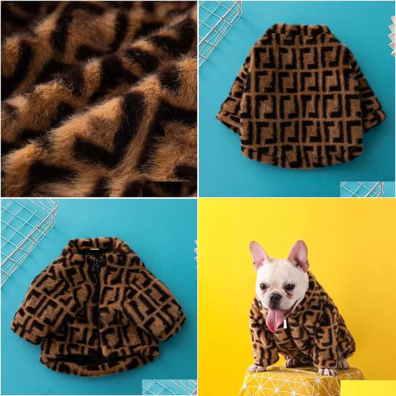 luxury fur dog coat autumn winter dog apparel thickening pet clothing for chihuahua teddy french bulldog brand jacket warm outwears