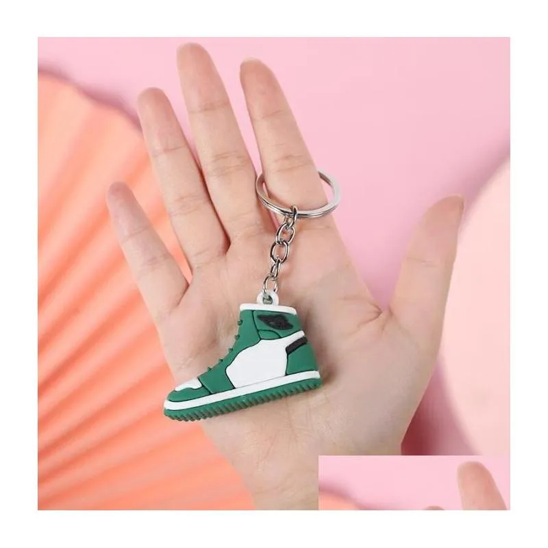 fashion 3d stereo sneakers keychains party gift mini basketball shoes model keychain for boyfriend birthday present bag pendant key