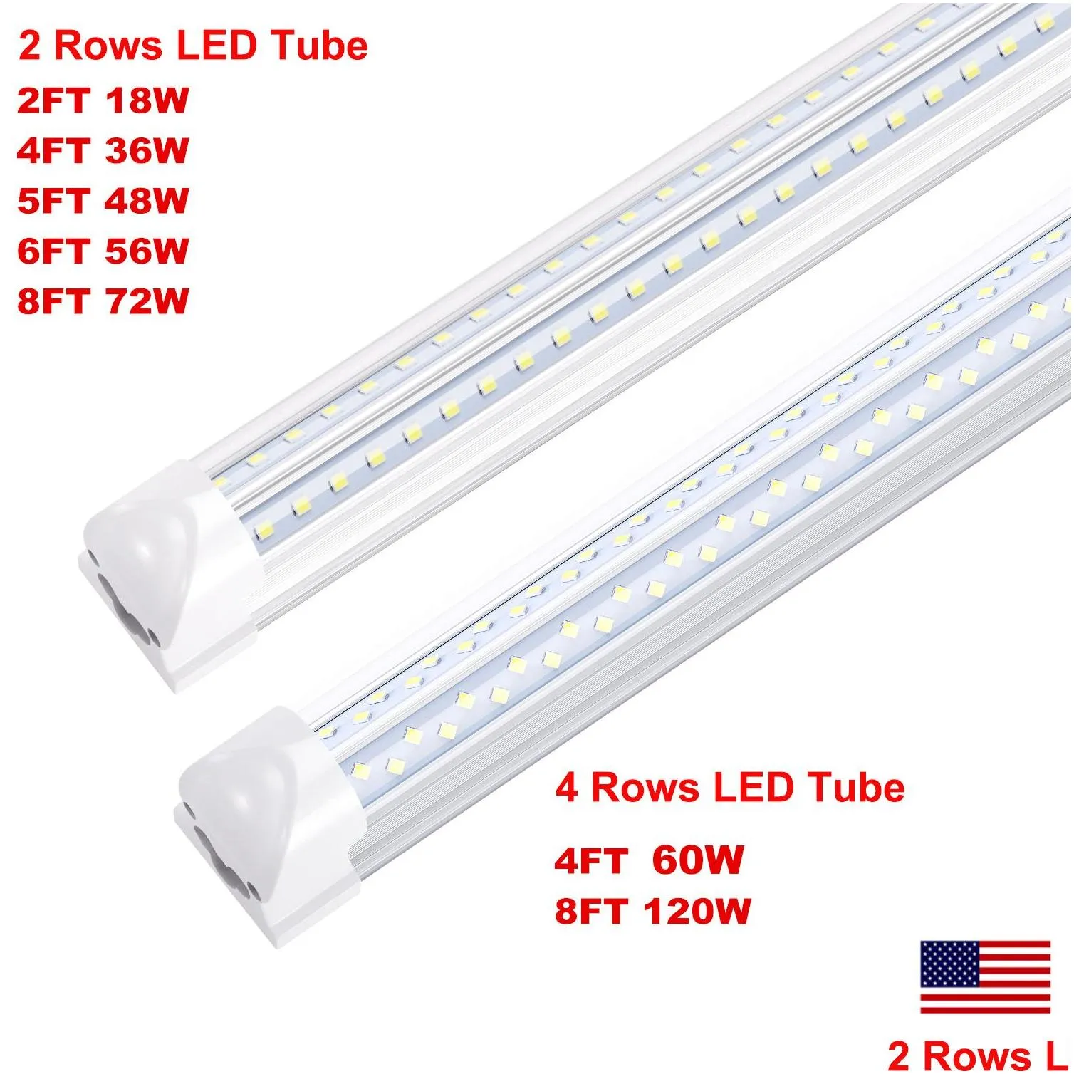 8 garage light led tubes 4ft 5ft 6ft 8ft 8 feet 72 inch bubs led 120w t8 led tube lights double sides warehouse lighting