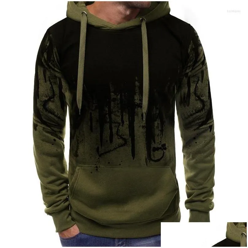 mens hoodies fashion men fall winter 3d camo print fleece hoodie casual long sleeve loose top jogging sweatshirt hip hop harajuku