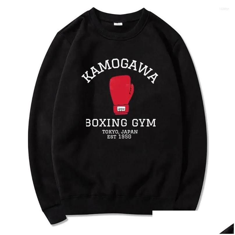 mens hoodies anime hajime no ippo boxing gym winter cool men crew neck hoodie spring/autumn tops unisex sweatshirt harajuku sudaderas